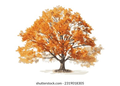 ilustración vectorial plana de árbol autum