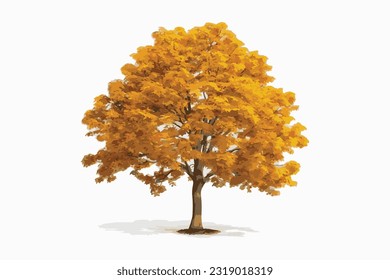 ilustración vectorial plana de árbol autum