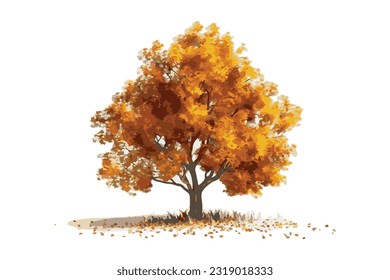 ilustración vectorial plana de árbol autum