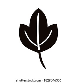 autum webbed leaf silhouette style icon vector illustration design