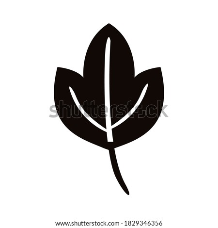 autum webbed leaf silhouette style icon vector illustration design