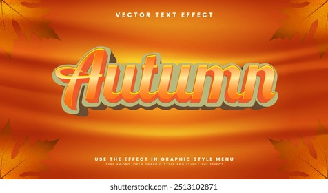 Autumn 3d editable text effect Template suitable for autumn theme