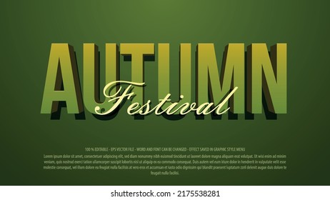 Autumn 3d Style Editable Text Effect 