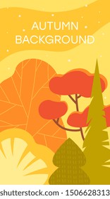 Autumn abstract background. Design for fall season sale banner, poster or thanksgiving day greeting card, festival invitation, paper cut out art style. Colorful vector illustration