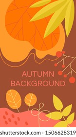 Autumn abstract background. Design for fall season sale banner, poster or thanksgiving day greeting card, festival invitation, paper cut out art style. Colorful vector illustration
