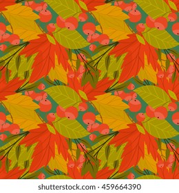 Autumn abstract background with fall leaf vector illustration