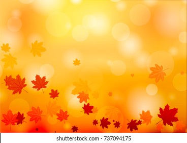 Autumn abstract background.  background with falling autumn leaves.