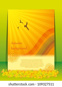 Autumn abstract background with leaf
