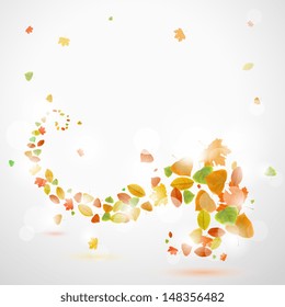 Autumn abstract background with leaves eps10 vector illustration
