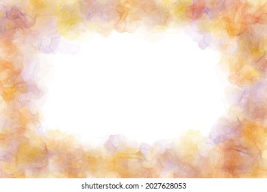 Autumn abstract background like frame in alcohol painting technique style.