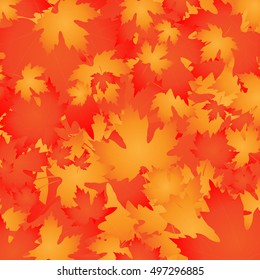 Autumn abstract background, maple leaves, banner, poster design template, vector illustration