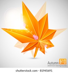 Autumn abstract background with a maple sheet