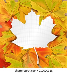 Autumn abstract background with place for text, vector illustration