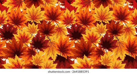 Autumn abstract background with realistic falling maple leaves. Suitable for banner, poster, cover design template, social media wallpaper story, and autumn sale. Vector illustration.