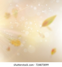 Autumn abstract background. Smooth light warm sun template. EPS 10 vector