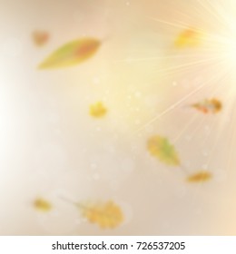 Autumn abstract background. Smooth light warm sun template. And also includes EPS 10 vector