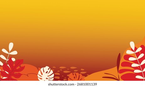 Fundo abstrato de outono com cores de queda quente e folhas. Perfeito para designs, postagens em mídias sociais e gráficos sazonais