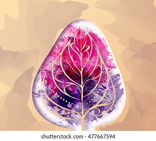Autumn abstract background with watercolor splashes