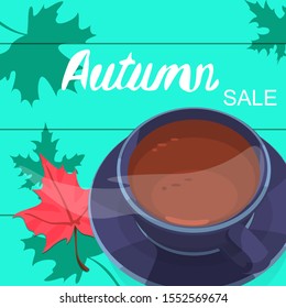 Autumn abstract card, banner design template.