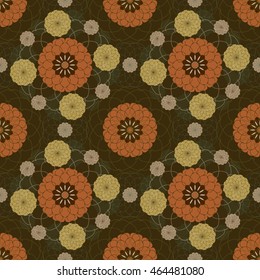 Autumn abstract dahlia seamless pattern for your paper, web or textile design