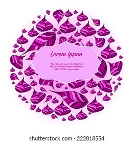 Autumn abstract floral background - circle from colorful leafs with place for your text. Vector illustration.