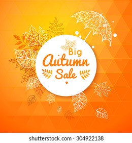 Autumn abstract floral background - colorful leafs with sample text
