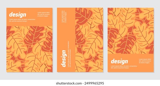 autumn abstract floral background with leaves, hand drawing. Creative illustration for poster, cover, greeting, card, promotion.