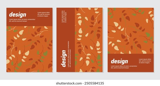 autumn abstract floral background with leaves, hand drawing. Creative illustration for poster, cover, greeting, card, promotion.