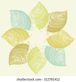 Autumn abstract floral leaf background with place for your text.