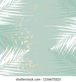 Autumn abstract foliage rose gold blush background. Chic trendy print with botanical motifs