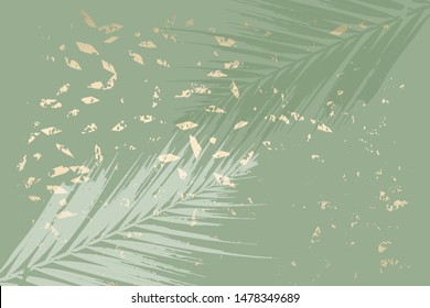 Autumn abstract foliage rose gold blush background. Chic trendy print with botanical motifs