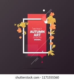 Autumn abstract frame layout decorate with leaves for shopping sale or promo poster and frame leaflet or web banner.Vector illustration