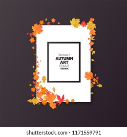 Autumn abstract frame layout decorate with leaves for shopping sale or promo poster and frame leaflet or web banner.Vector illustration