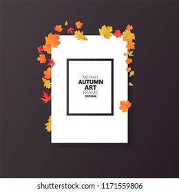Autumn abstract frame layout decorate with leaves for shopping sale or promo poster and frame leaflet or web banner.Vector illustration