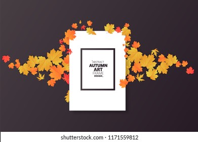 Autumn abstract frame layout decorate with leaves for shopping sale or promo poster and frame leaflet or web banner.Vector illustration
