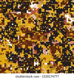 Resumen de otoño Patrón de mosaico geométrico pixelado con fragmentos cuadrados, píxeles aleatorios, efecto de baja resolución repetible, textura retro, moda de caída, fondo del Día de Acción de Gracias