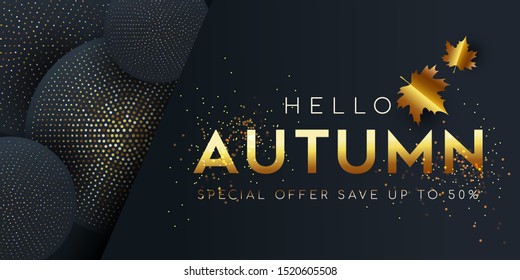 Autumn abstract gold background. Can use for sale banner, party invitation, greeting card, banner, web project.