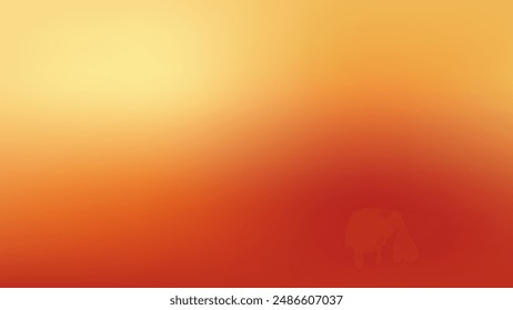 Autumn abstract gradient background with warm orange and red color wave. Vector background