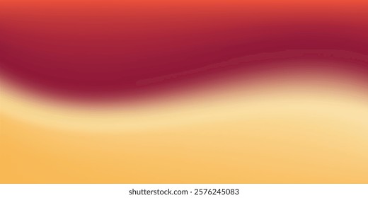 Autumn abstract gradient background with warm orange and red color wave art