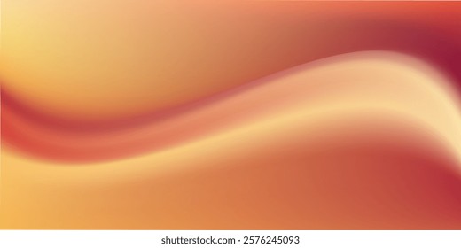 Autumn abstract gradient background with warm orange and red color wave art