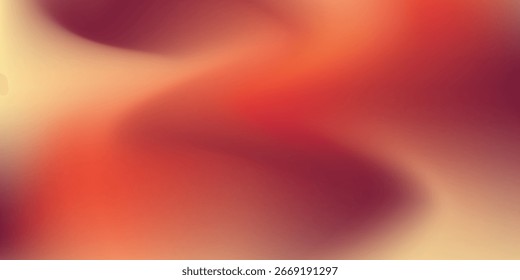 Autumn abstract gradient background with warm orange and red color wave. Vector background