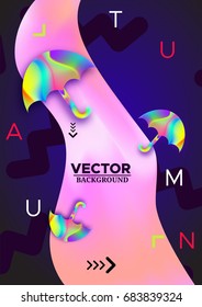Autumn abstract  hipster color composition in trendy 90s style 