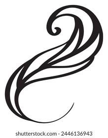 Autumn Abstract Leaf Vector line Icon. Vintage Minimal Style Illustration for kids book design or web, logo eco product