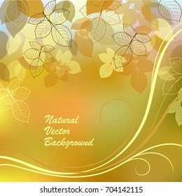 Autumn abstract leaves on colored background. Vector illustration.