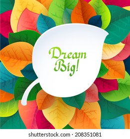 Autumn abstract leaves vector background. simple shapes and bright colors for the fabric, web, print. rainbow colors will make fun of you 