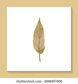 Autumn abstract medallion leaf in minimalism style. Printable for wall posters, cards, covers	