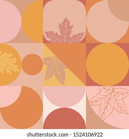 autumn abstract mid-century modern geometric seamless square pattern