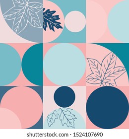 autumn abstract mid-century modern geometric seamless square pattern