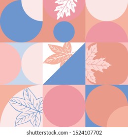 autumn abstract mid-century modern geometric seamless square pattern