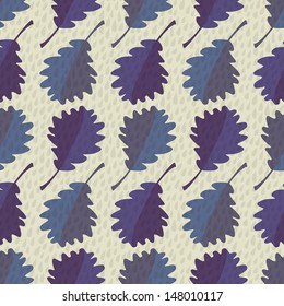 Autumn abstract  oak leaf vector seamless pattern.